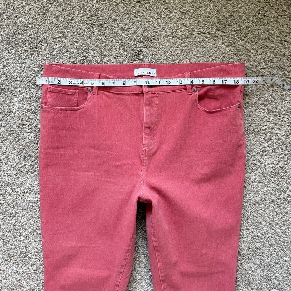 Loft Mid Rise Pink Jeggings | 16 Petite - Picture 4 of 7